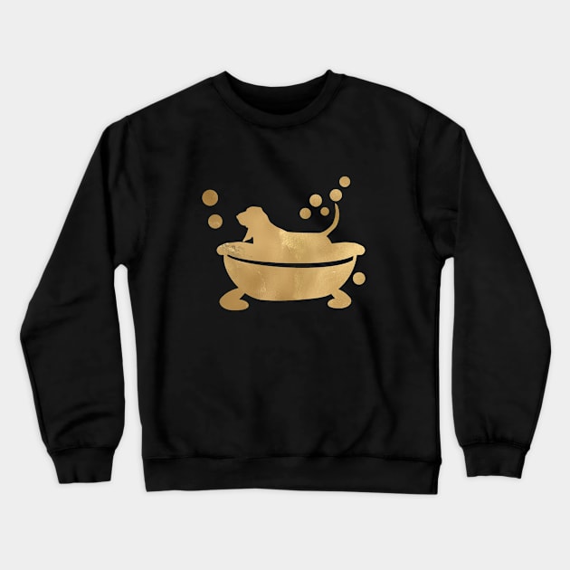 Basset Hound In A Bathtub Crewneck Sweatshirt by BittenByErmines